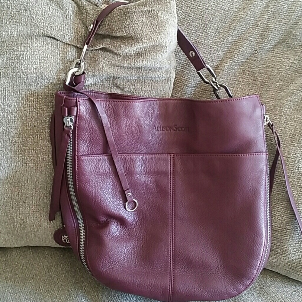 Allison Scott, Purple Leather Hobo Bag - LIKE NEW